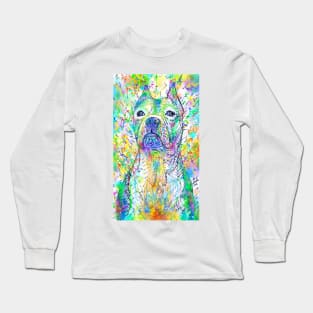 PIT BULL watercolor and ink portrait .1 Long Sleeve T-Shirt